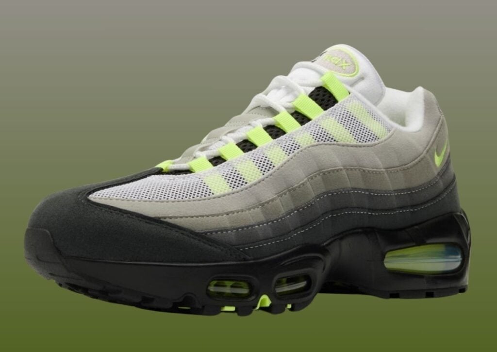 Las Nike Air Max 95 "Neon" regresan en abril de 2025 con gran burbuja de aire.