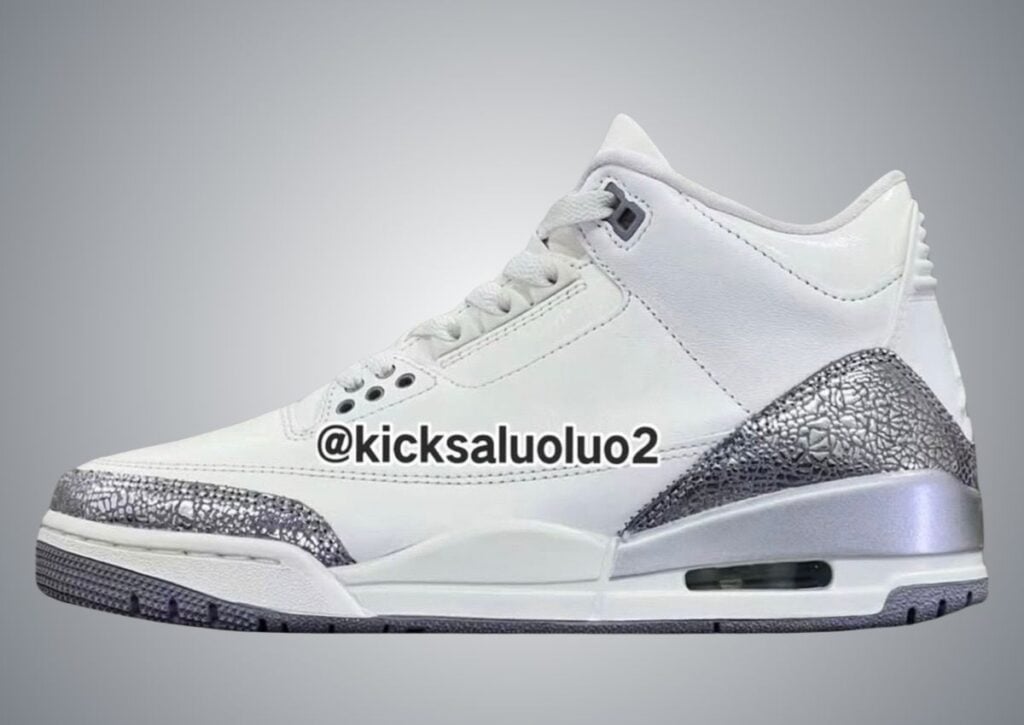 El lanzamiento de las Air Jordan 3 "Sail Metallic Silver" será en abril de 2025.